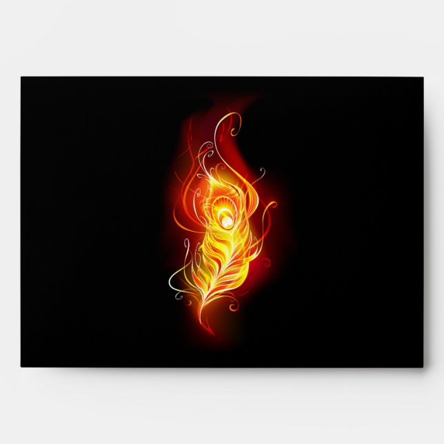 Fire Peacock Feather Envelope (Front)