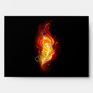 Fire Peacock Feather Envelope