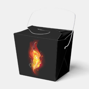 Fire Peacock Feather Favor Box