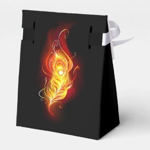 Fire Peacock Feather Favor Box
