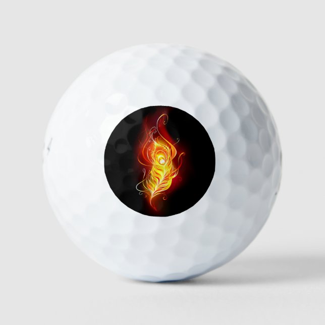 Fire Peacock Feather Golf Balls (Front)