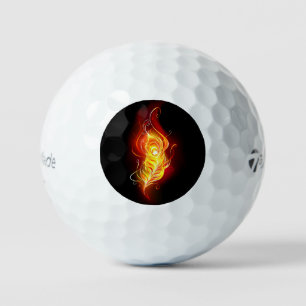 Fire Peacock Feather Golf Balls