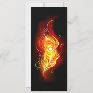 Fire Peacock Feather Invitation