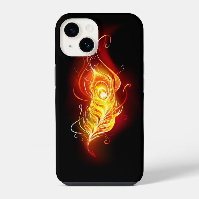 Fire Peacock Feather iPhone Case (Back)