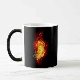 Fire Peacock Feather Magic Mug