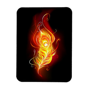 Fire Peacock Feather Magnet
