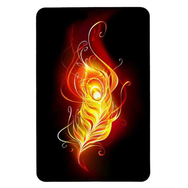 Fire Peacock Feather Magnet (Vertical)
