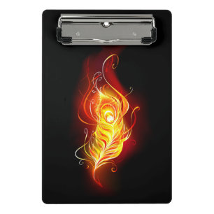 Fire Peacock Feather Mini Clipboard