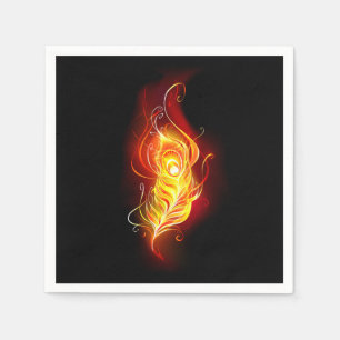 Fire Peacock Feather Napkin