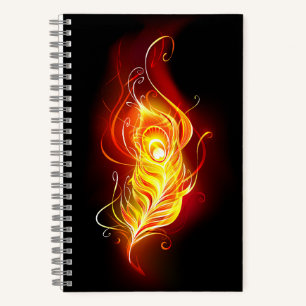 Fire Peacock Feather Notebook
