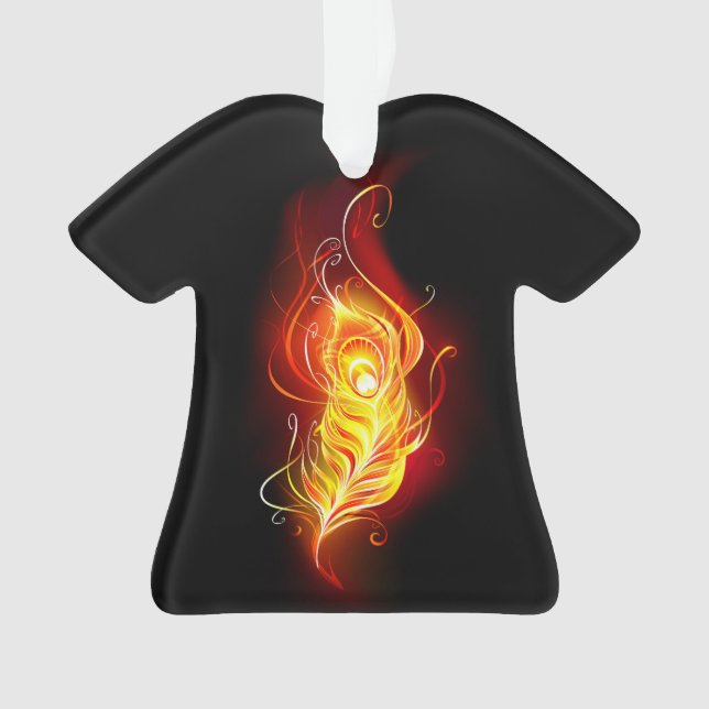 Fire Peacock Feather Ornament (Front)