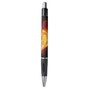 Fire Peacock Feather Pen