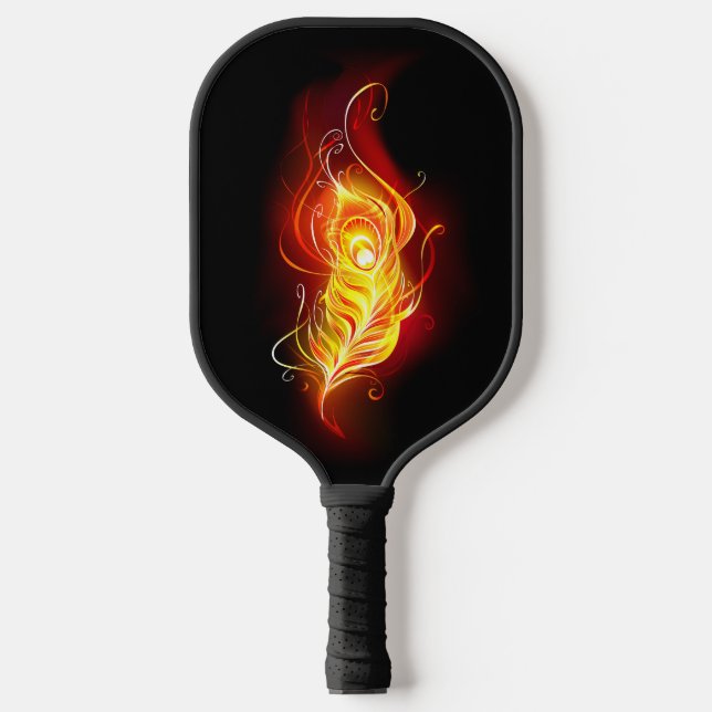 Fire Peacock Feather Pickleball Paddle (Front)