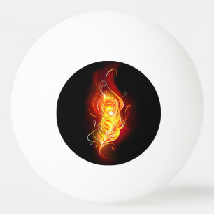 Fire Peacock Feather Ping Pong Ball