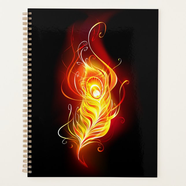 Fire Peacock Feather Planner (Front)