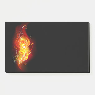 Fire Peacock Feather Post-it Notes