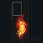 Fire Peacock Feather Samsung Galaxy Case<br><div class="desc">Bright peacock feather made of fire and flame on black background.</div>