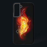 Fire Peacock Feather Samsung Galaxy Case<br><div class="desc">Bright peacock feather made of fire and flame on black background.</div>