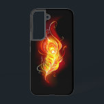 Fire Peacock Feather Samsung Galaxy Case<br><div class="desc">Bright peacock feather made of fire and flame on black background.</div>