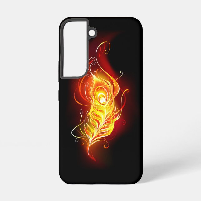 Fire Peacock Feather Samsung Galaxy S22 Case (Back)
