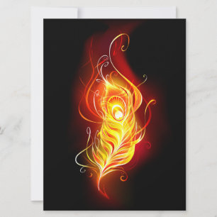 Fire Peacock Feather Save The Date