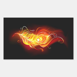 Fire Peacock Feather Sticker