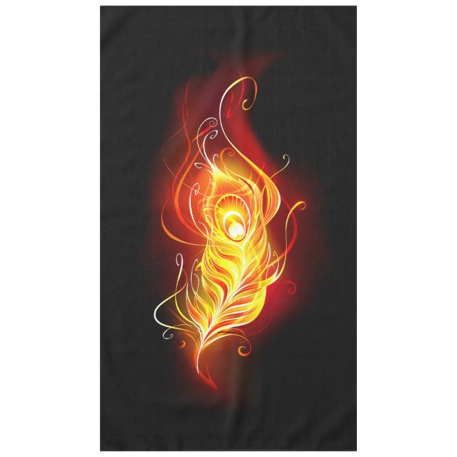 Fire Peacock Feather Tablecloth (Front)