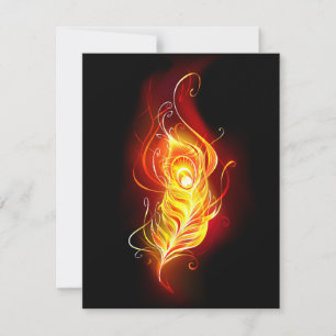 Fire Peacock Feather Thank You Card