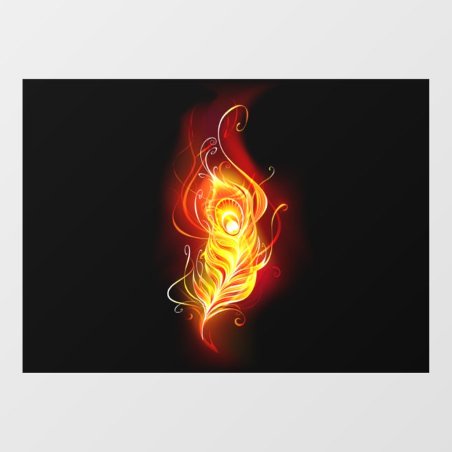 Fire Peacock Feather Window Cling (Sheet)