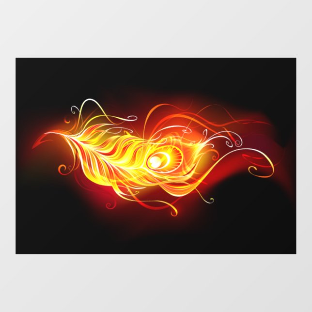 Fire Peacock Feather Window Cling (Sheet)