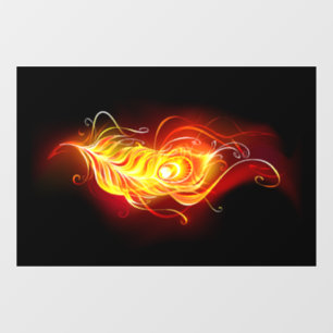 Fire Peacock Feather Window Cling