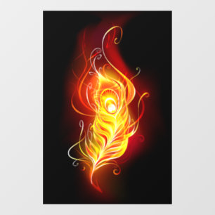 Fire Peacock Feather Window Cling