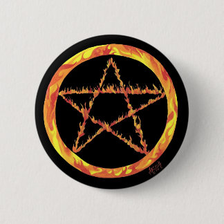 Fire Pentacle 2 Inch Round Button