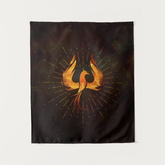 Fire Phoenix Bird Tapestry (Front)