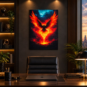 Fire Phoenix Rising Canvas Print
