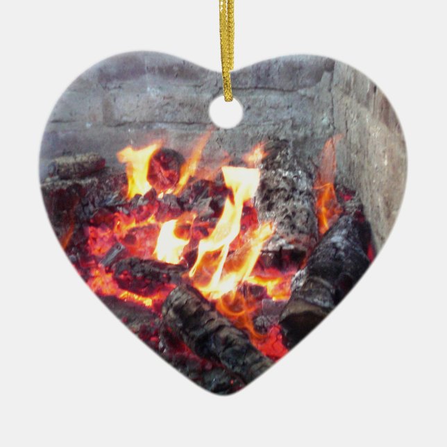Fire Pit Ceramic Ornament (Front)