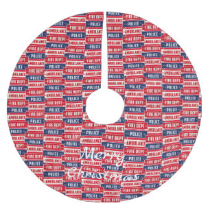 Fire Police Ambulance Thunder_Cove Brushed Polyester Tree Skirt