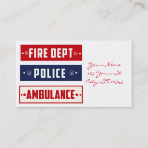 Fire Police Ambulance Thunder_Cove Business Card