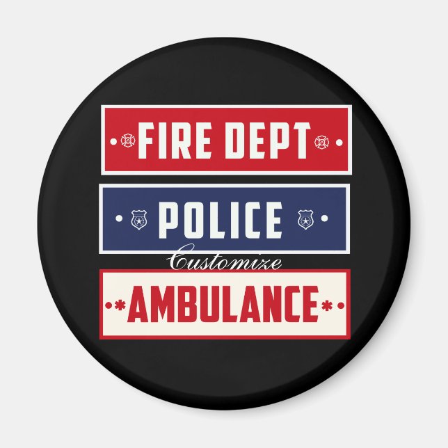 Fire Police Ambulance Thunder_Cove Magnet (Front)