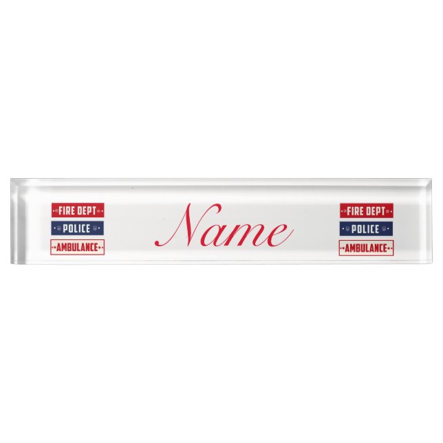 Fire Police Ambulance Thunder_Cove Nameplate (Front)