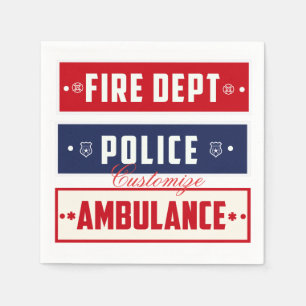 Fire Police Ambulance Thunder_Cove Napkin
