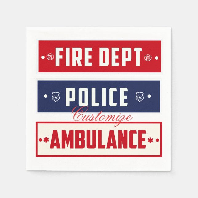 Fire Police Ambulance Thunder_Cove Napkin (Front)