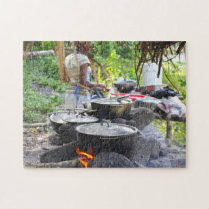 Fire Pots Jamaica Beach. Jigsaw Puzzle