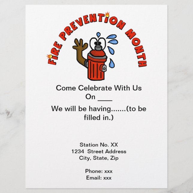 Fire Prevention Month Flyers  To Customize (Front)