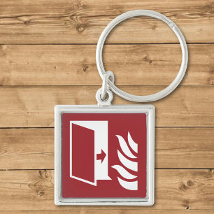Fire Protection Door Safety Sign Keychain
