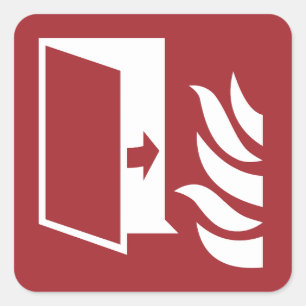 Fire Protection Door Safety Sign Square Sticker