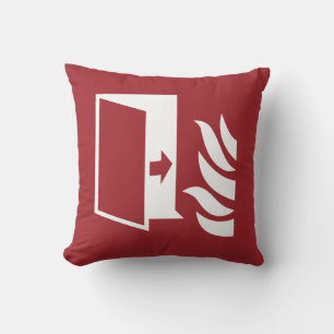 Fire Protection Door Safety Sign Throw Pillow