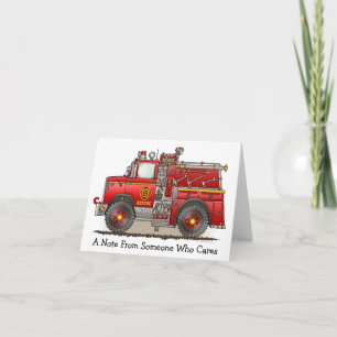 Fire Pumper Rescue Truck Note Card