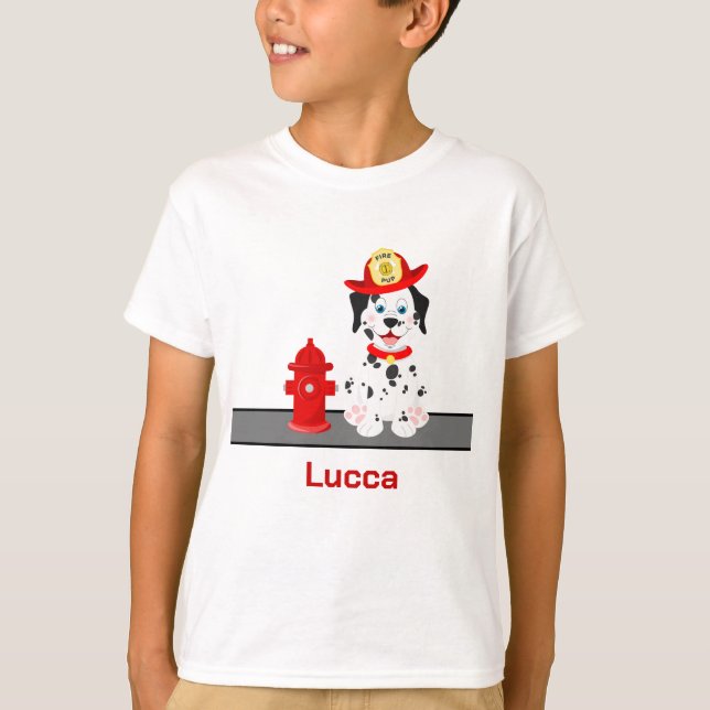 Fire Pup By The Fire Hydrant T-Shirt (Front)