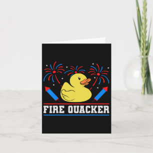 Fire Quacker Rubber Duck 4th Of July Firework Card